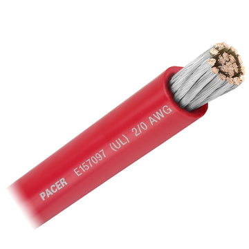 Pacer 2/0 AWG Red Marine Battery Cable, UL-Approved & USA Made
