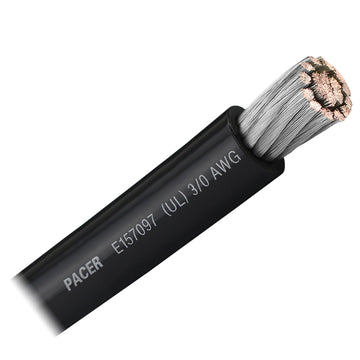 Pacer 3/0 AWG Marine Battery Cable, Black – UL Certified, Made in USA