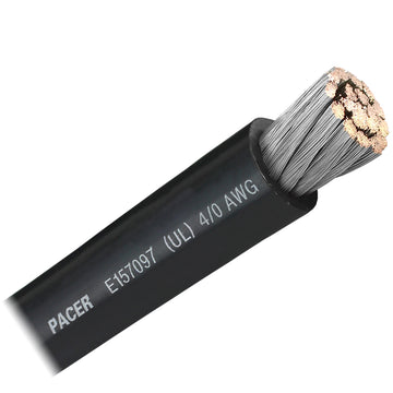 Pacer Marine 4/0 AWG Black Battery Cable, UL Listed, Made in USA