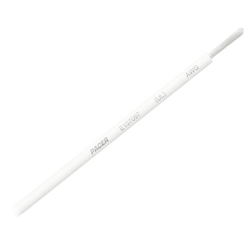 Pacer 8 AWG Marine Primary Wire, White, 25 ft.