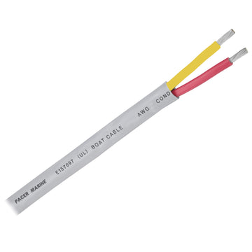 Pacer 12/2 AWG Round Safety Duplex Marine Cable, Red/Yellow, 100 ft.