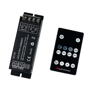 Black Oak LED Dimmer Controller, 12-24V, 25A with Wireless Remote