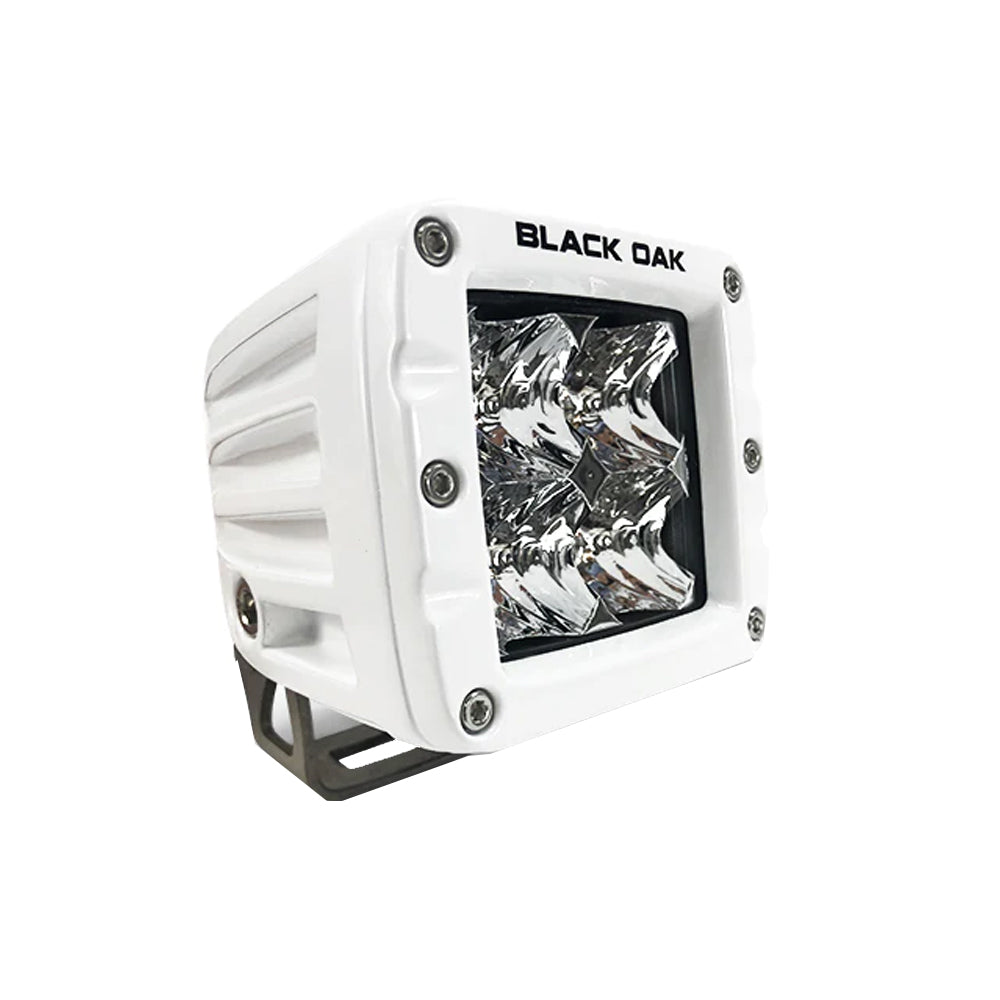 Black Oak 2 in. Marine LED Pod Light, Spot Optics, White Housing, Pro Series 3.0