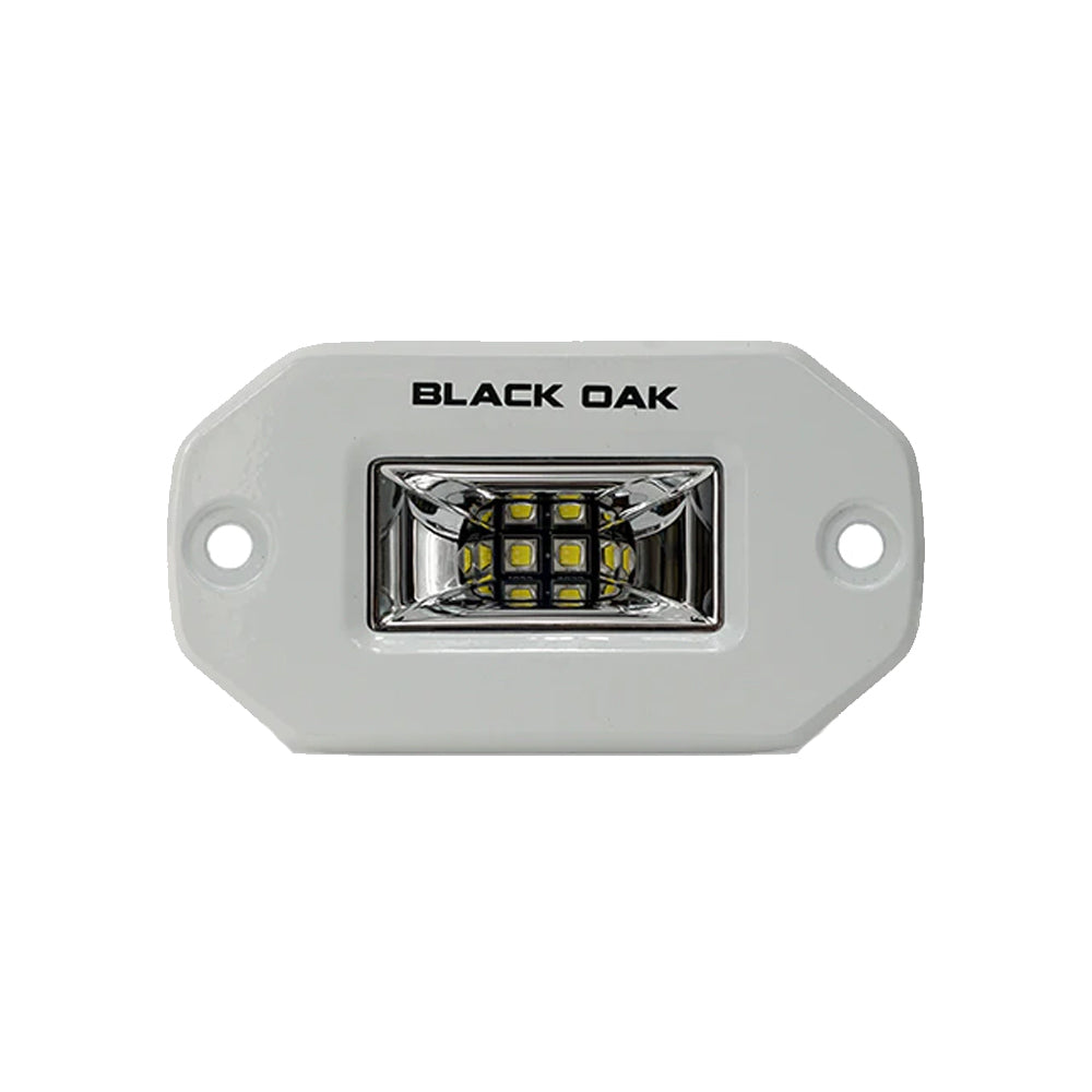 Black Oak LED 2 in. Pro Series 3.0 Marine Flush Mount Spreader Light - White Housing