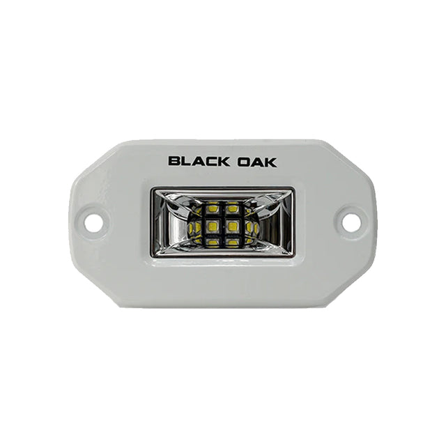 Black Oak LED 2 in. Pro Series 3.0 Marine Flush Mount Spreader Light - White Housing