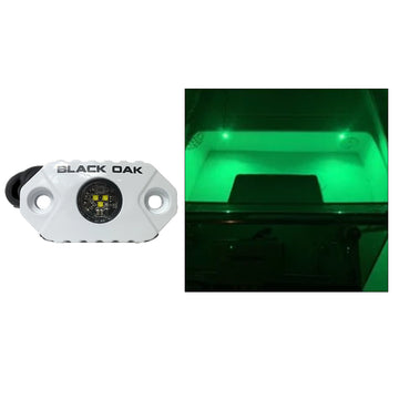 Black Oak LED Rock Accent Light, Green, IP69K Marine Grade