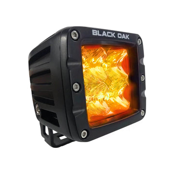 Black Oak LED Pro Series 3.0 2" Amber LED Pod Light, Flood Optics