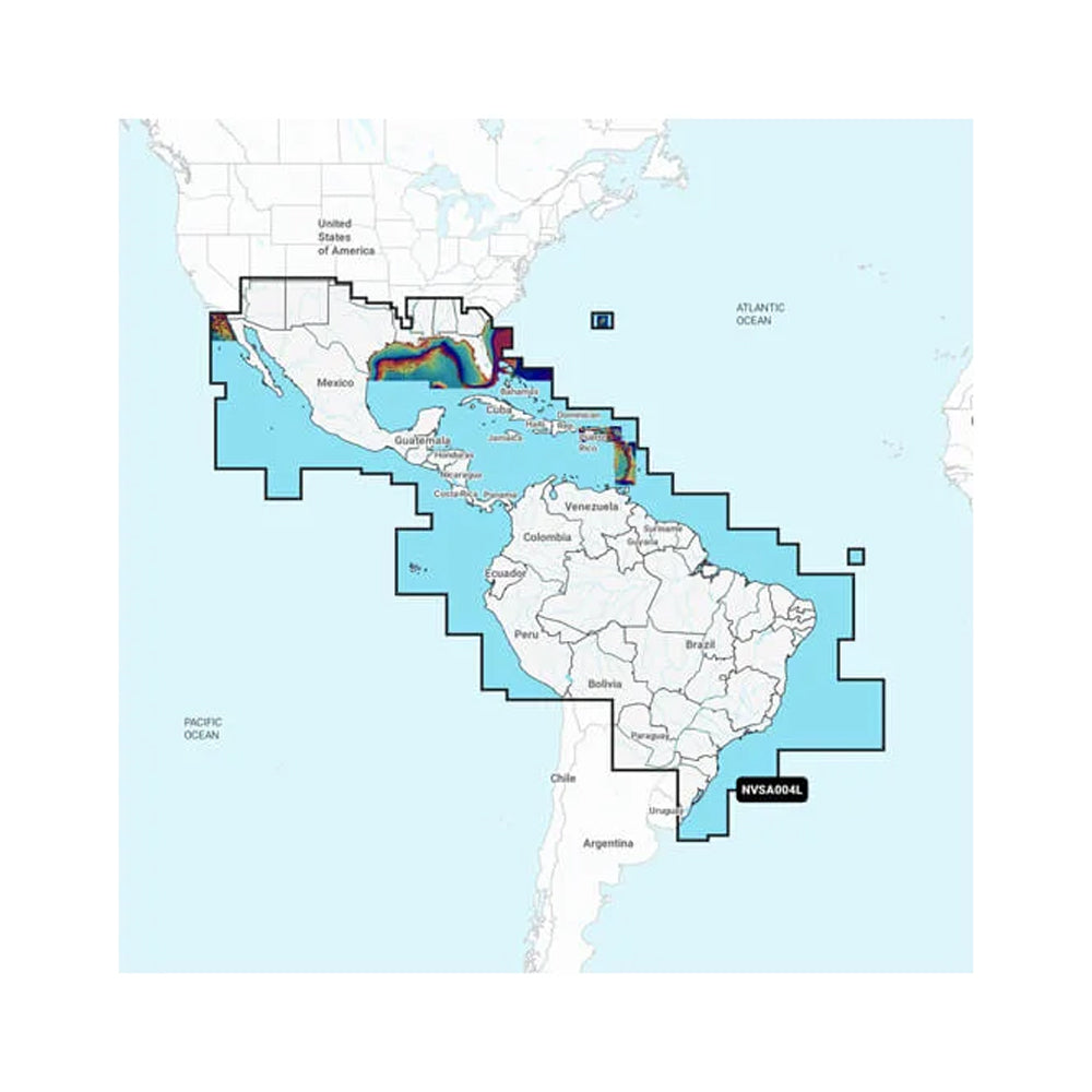 Garmin Navionics Vision+ NVSA004L Charts, Mexico, Caribbean to Brazil