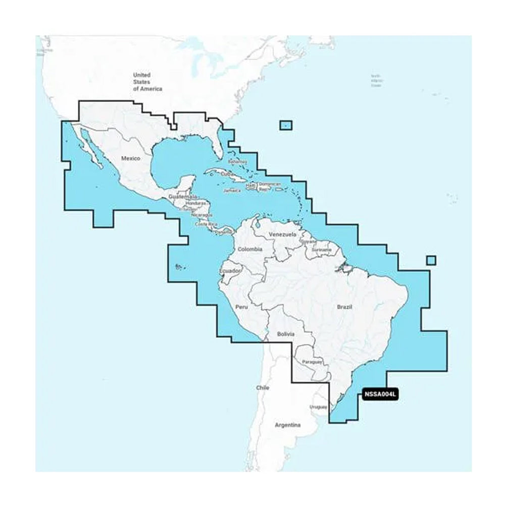 Garmin Navionics+ NSSA004L Inland & Coastal Marine Chart - Mexico, Caribbean to Brazil