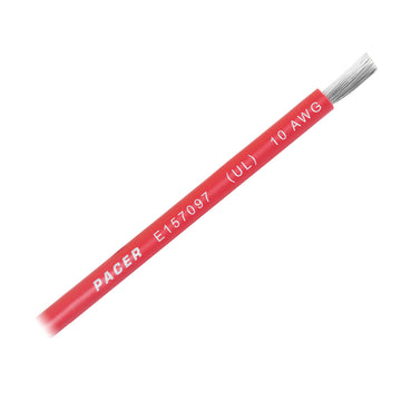 Pacer Red 10 AWG Marine Battery Cable, 600V, UL Listed – Made in USA