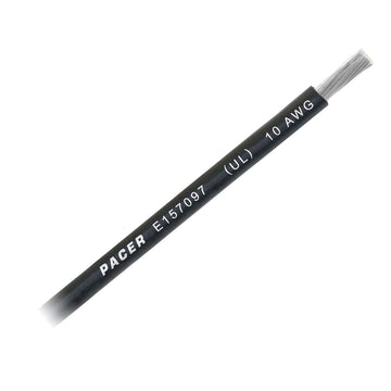 Pacer Marine Battery Cable, 10 AWG, Black, Sold by the Foot, Made in USA