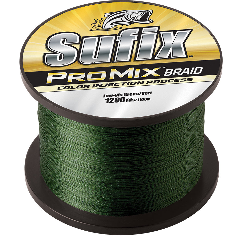 Sufix ProMix® Braid, 10lb Low-Vis Green, 1200 yds – 2X Colorfast