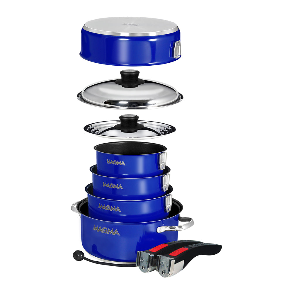 Magma Nestable 10-Piece Induction Cookware Set, Stainless Steel - Cobalt Blue