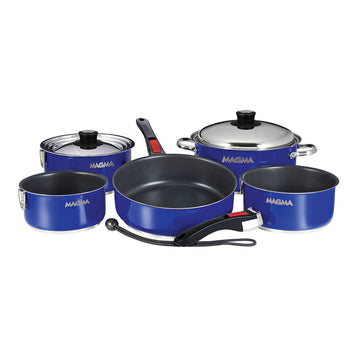Magma 10-Piece Nestable Induction Cookware Set, Cobalt Blue