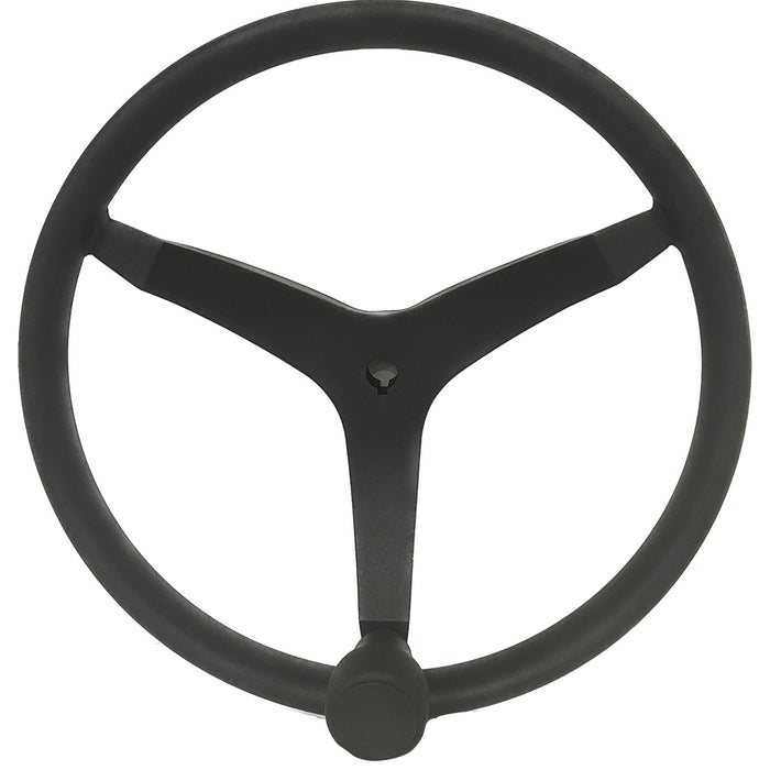 Uflex USA V46 13.5 in. Black Stainless Steel Steering Wheel with Speed Knob