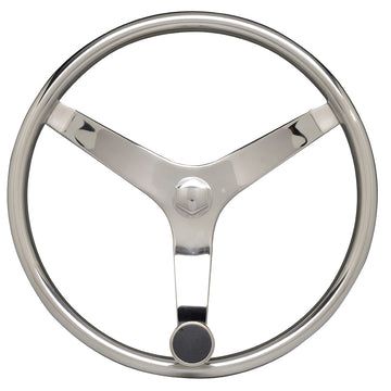 Uflex V46 Stainless Steel Steering Wheel with Speed Knob - 13.5 Inch