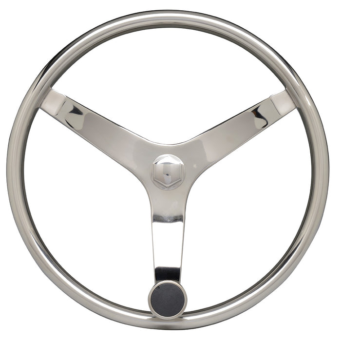 Uflex V46 13.5 in. Stainless Steel Steering Wheel with Speed Knob