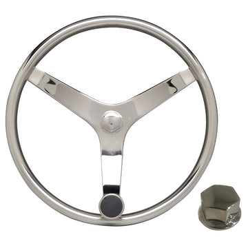 Uflex V46 13.5" Stainless Steel Steering Wheel with Speed Knob