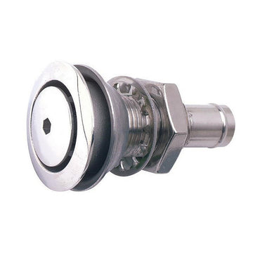Attwood 316 Stainless Steel Alloy Flush Mount Fuel Vent, Straight, 5/8" Hose