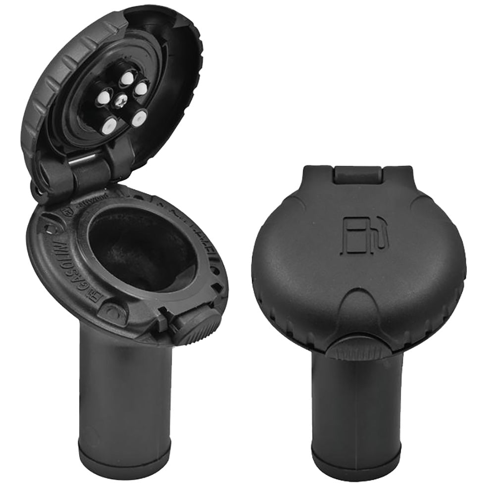Attwood Marine Deck Fill for Carbon Canister System, Angled Body, Scalloped Black Cap