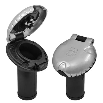 Attwood Marine Deck Fill for Carbon Canister System, Angled, Chrome Cap