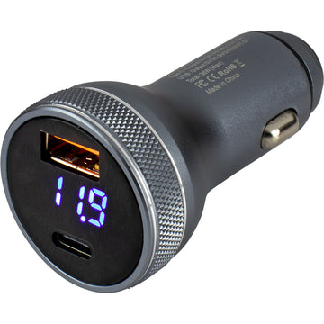 Sea-Dog Round USB and USB-C Power Plug with Voltmeter