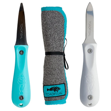 Toadfish Shucker's Bundle Oyster Knife and Shucking Cloth Set