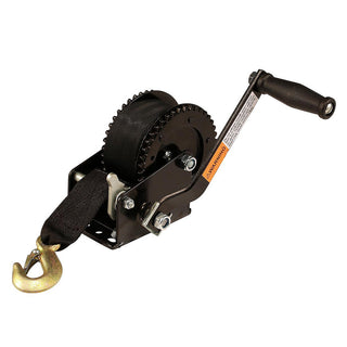 Attwood Dual Drive Winch, 2000 lb Capacity, 4.1:1 Gear Ratio, 20' Strap