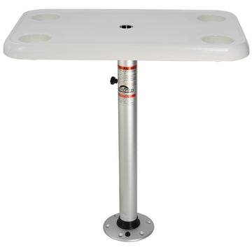 Springfield 16" x 28" Rectangle Table Package - White w/ 4 Cup Holders